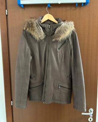 Giacca vera pelle marrone donna