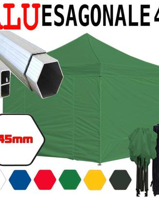 Gazebo verde 3x3m alluminio pieghevole portatile