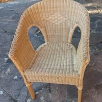 Poltrona in vimini beige