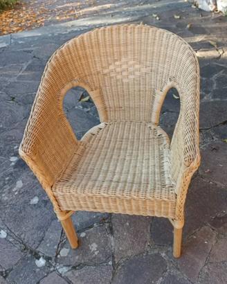 Poltrona in vimini beige