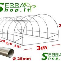 Struttura serra tunnel acciaio zincato 3x4m arco