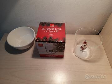 Set Bicchiere 3D Babbo Natale e Ciotola in ceramic