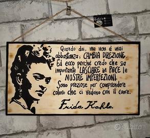 quadro Frida Kahlo in legno 