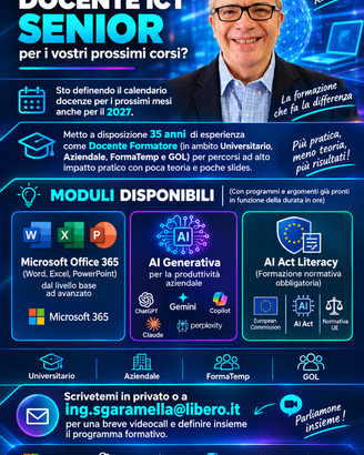 Docente senior Ms Office 365 e AI applicata uffici