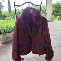 Giaccone corto con inserti di pelliccia di volpe 