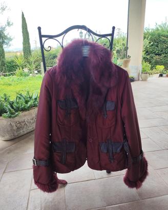 Giaccone corto con inserti di pelliccia di volpe 