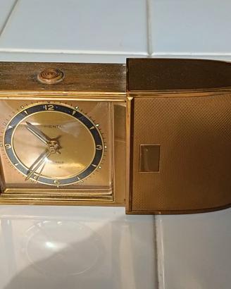 Orologio Vintage da viaggio dorato anni '50 e '60
