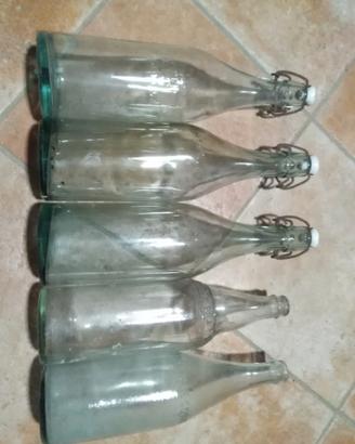 Bottiglie da birra spuma e olio anni 50/60