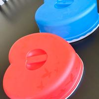 due scatole cuore torte budino dolce festa cucina