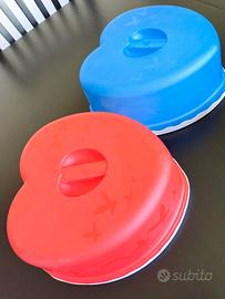 due scatole cuore torte budino dolce festa cucina