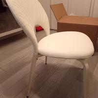 N.4 Sedie per soggiorno in pelle Bianca