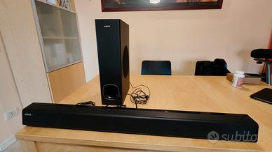Abox soundbar con subwoofer e telecomando