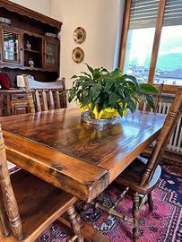 Tavolo fratino legno massello + 6 sedie