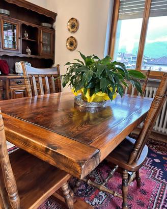 Tavolo fratino legno massello + 6 sedie