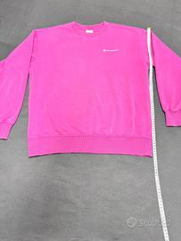 Felpa champion fucsia con logo ricamato-taglia L