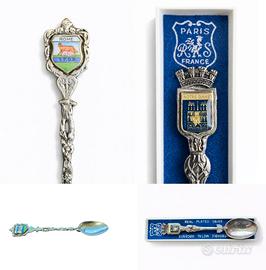 Set 12 cucchiaini argento .800 con stemmi smaltati