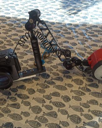 fotocam. Canon+custodia Nauticam+flash Inon+bracci