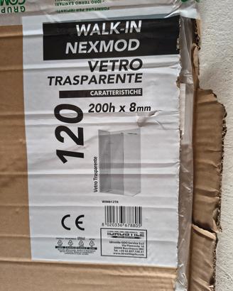 Parete Doccia Walk-In Nexmod 120x200 cm Vetro 8mm 