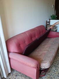 DIVANO LETTO VINTAGE  e POLTRONE SALOTTO