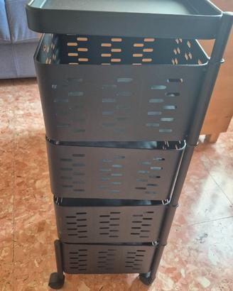 carrellino contenitore con rotelle e 4 cassetti