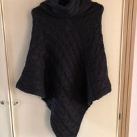 Poncho donna NUOVO marrone misto lana Conbipel