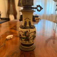 Lampada da tavolo vintage in ceramica craquelé