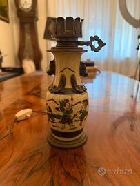 Lampada da tavolo vintage in ceramica craquelé