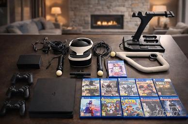 PlayStation 4 Slim + VR + 3 joystick + 11 giochi