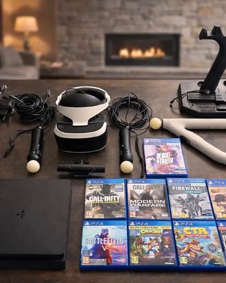 PlayStation 4 Slim + VR + 3 joystick + 11 giochi