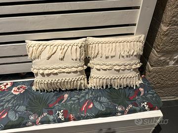 2 coppie cuscini shabby e lampadario shabby