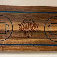 Quadro/Cornice New York Knicks in legno di noce.