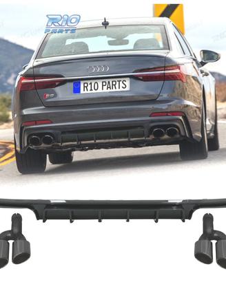 DIFFUSORE AUDI A6 A6 AVANT 18-22 LOOK S6 NERO LUCI