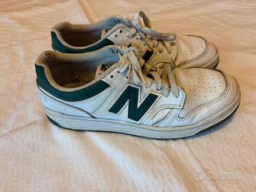 New Balance 480 – Bianco/Verde Scuro (Taglia 44)