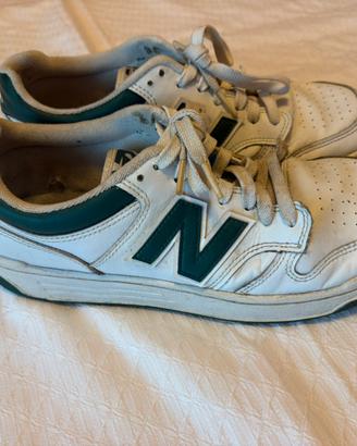 New Balance 480 – Bianco/Verde Scuro (Taglia 44)