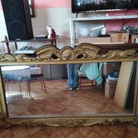 Specchio enorme intarsiato artistico 