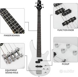 Basso 4 corde colore bianco come nuovo