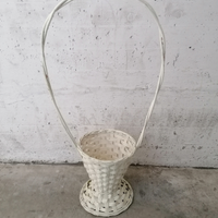 Cesto in vimini bianco