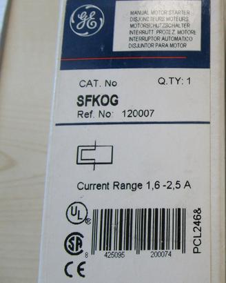 Salvamotore interruttore termico trifase marca GE