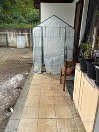 Serra da giardino con porta avvolgibile