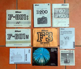 Lotto libretti NIKON ( F3 F60 F-801 D200 ...)