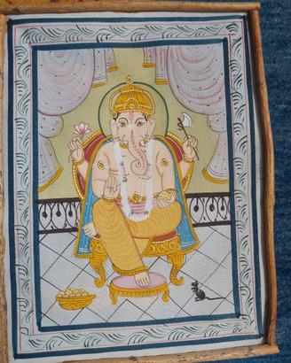quadri indiani cotone krishna ganesh dipinti arte