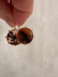 Orecchini in oro 18 kt e agate