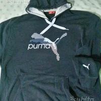 Felpa puma blu e azzurra con cappuccio