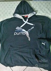 Felpa puma blu e azzurra con cappuccio