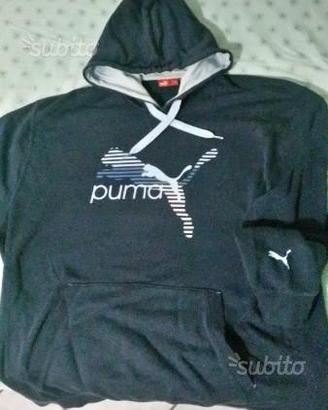 Felpa puma blu e azzurra con cappuccio