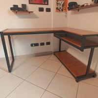 Scrivania angolare stile industrial