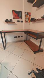 Scrivania angolare stile industrial