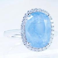 Anello platino Diamanti Zaffiro Ceylon 8.62ct