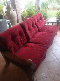 divano tre posti legno massello