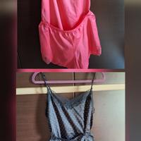 2 pigiami Tezenis canotta + pantaloncini nero rosa